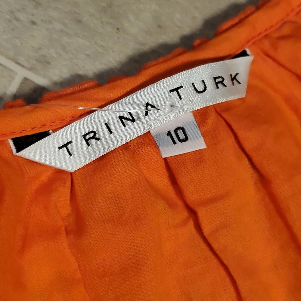 EUC Trina Turk Orange Crotched Mallory Dress - Picture 4 of 8